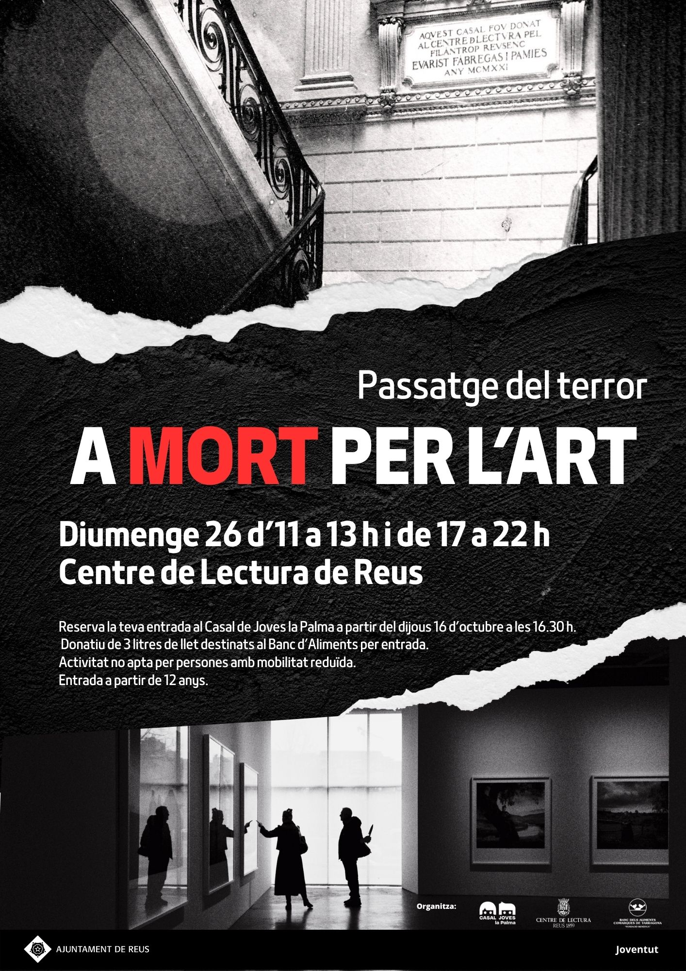 Cartell espectacle de terror “A mort per l’art”